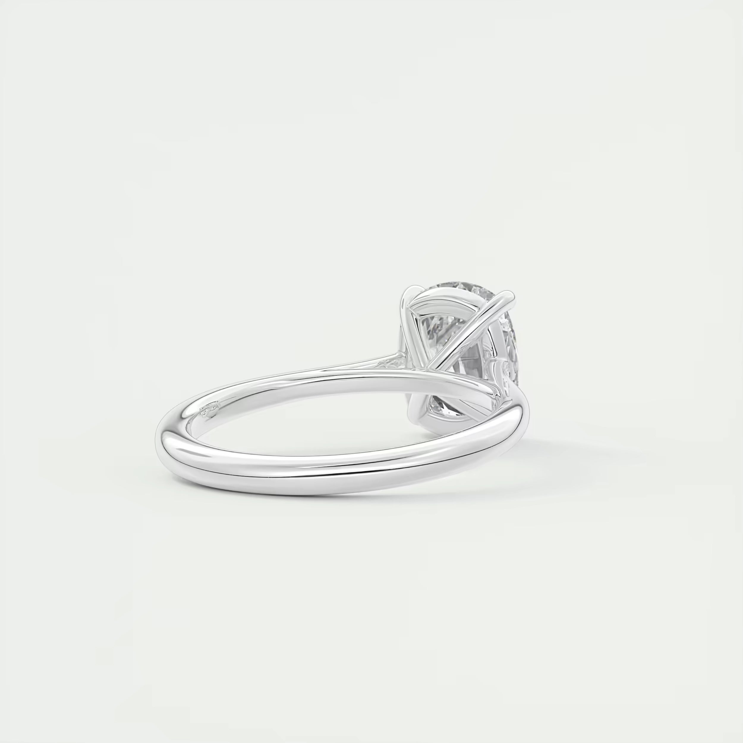 2.00 Ct The Cathedral Elongated Cushion Flush Stacking Solitaire Ring Engagement Ring