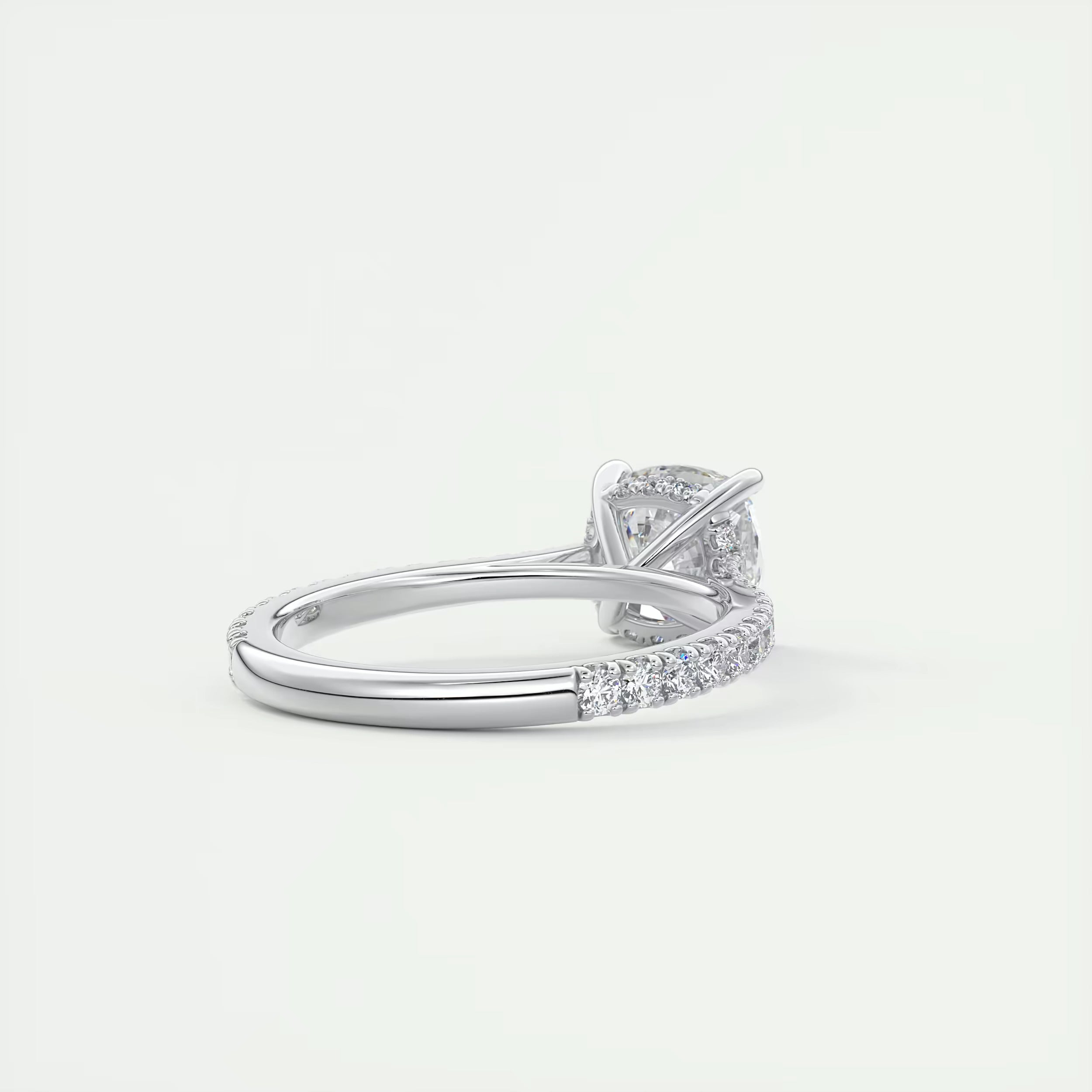 2.50 Ct The Cathedral Deluxe Center Stone Cushion Hidden Halo Engagement Ring