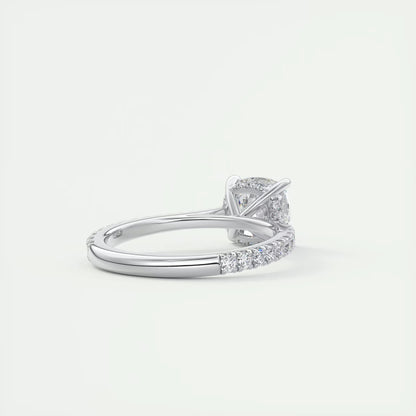 2.50 Ct The Cathedral Deluxe Cushion Hidden Halo Engagement Ring