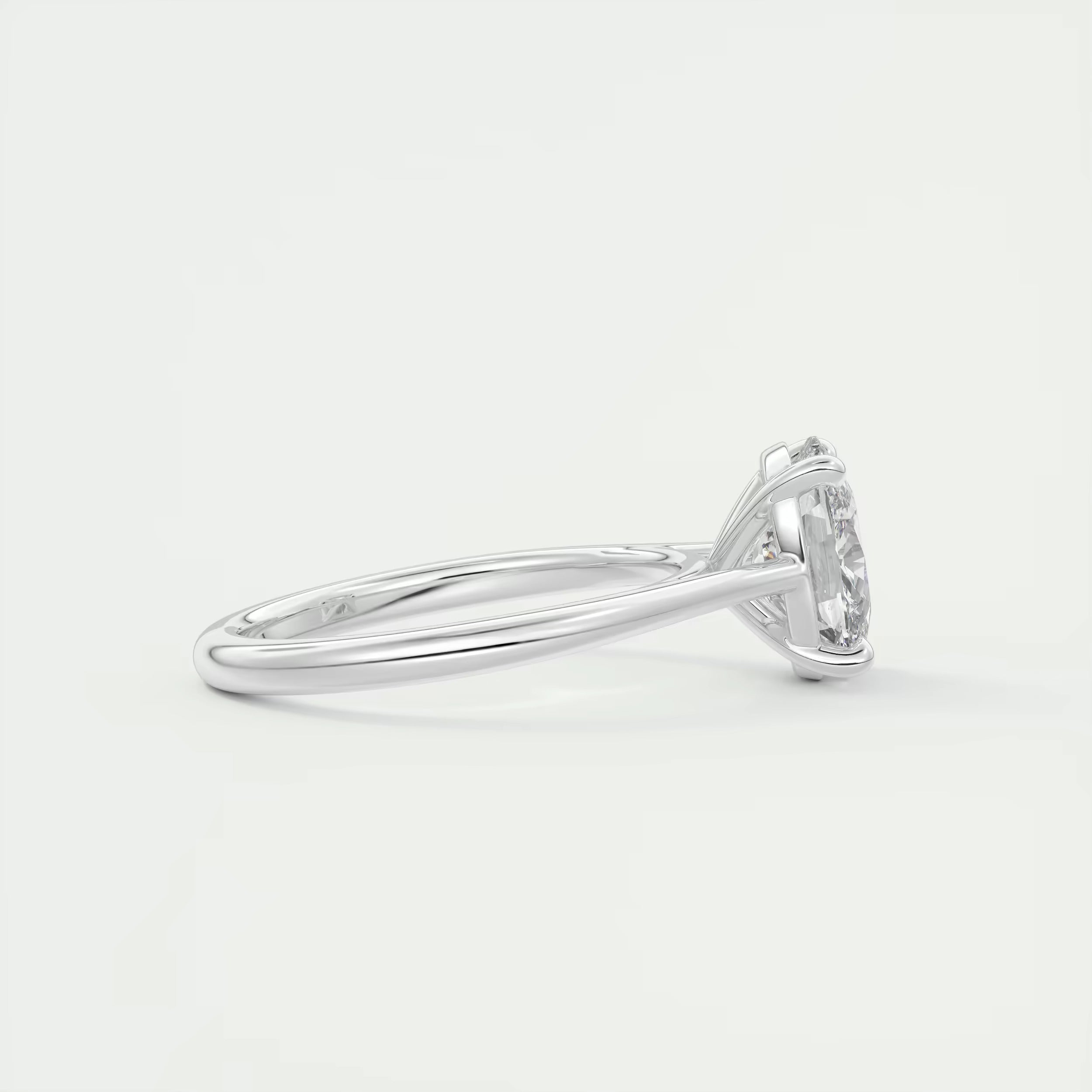 2.00 Ct The Cathedral Elongated Cushion Flush Stacking Solitaire Ring Engagement Ring