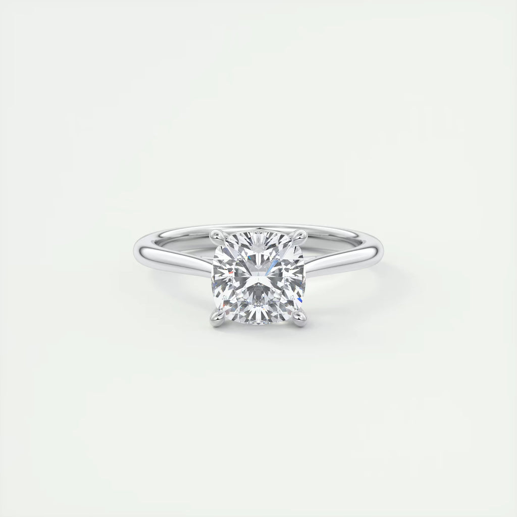 2.00 Ct The Cathedral Two Tone Cushion Gold Cathedral Solitaire with Prongs Engagement Ring