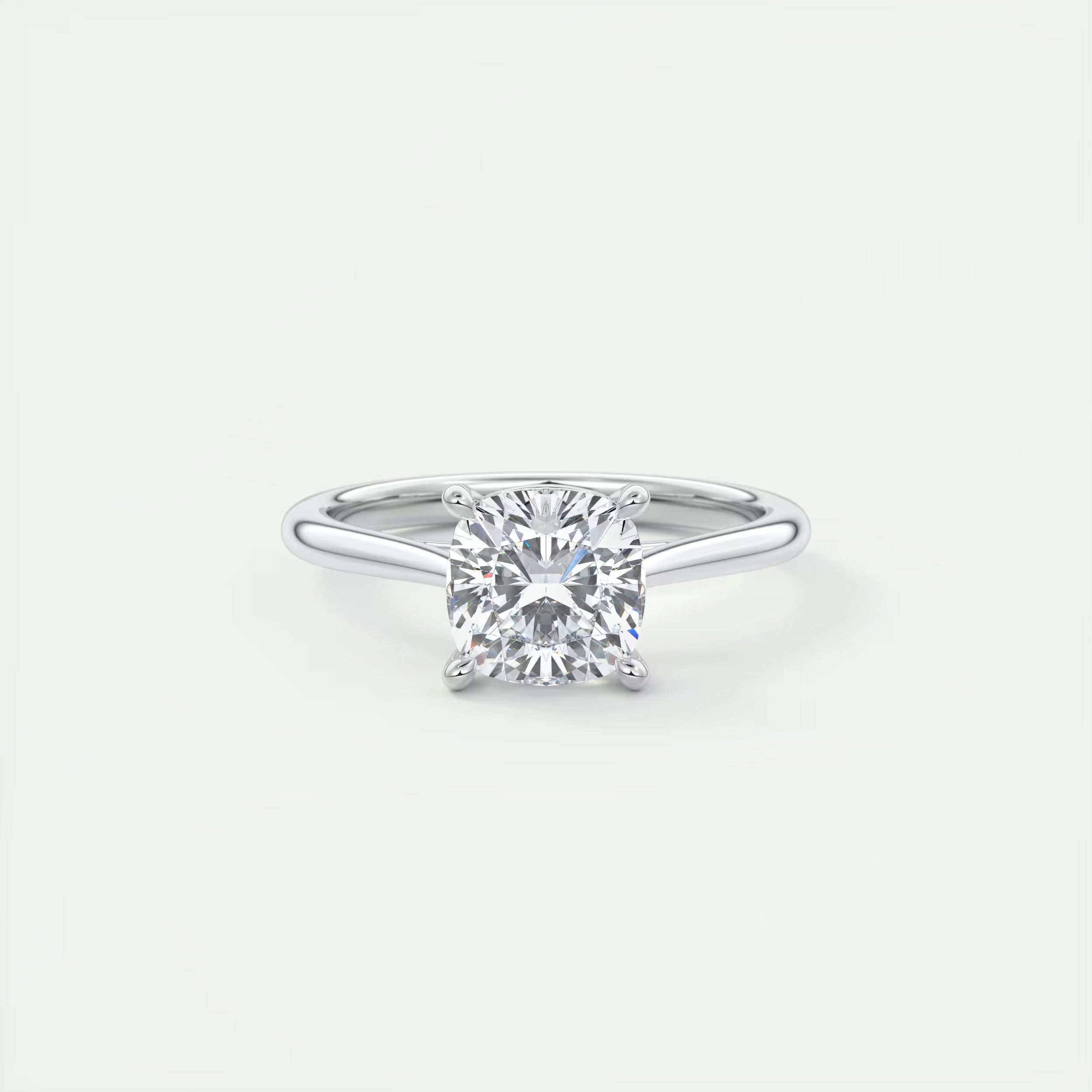 2.00 Ct The Cathedral Two Tone Cushion Gold Cathedral Solitaire with Prongs Engagement Ring