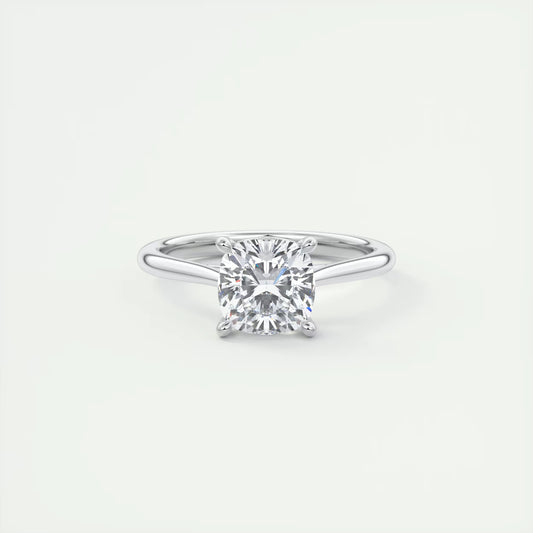 2.00 Ct The Cathedral Two Tone Cushion Gold Cathedral Solitaire with Prongs Engagement Ring