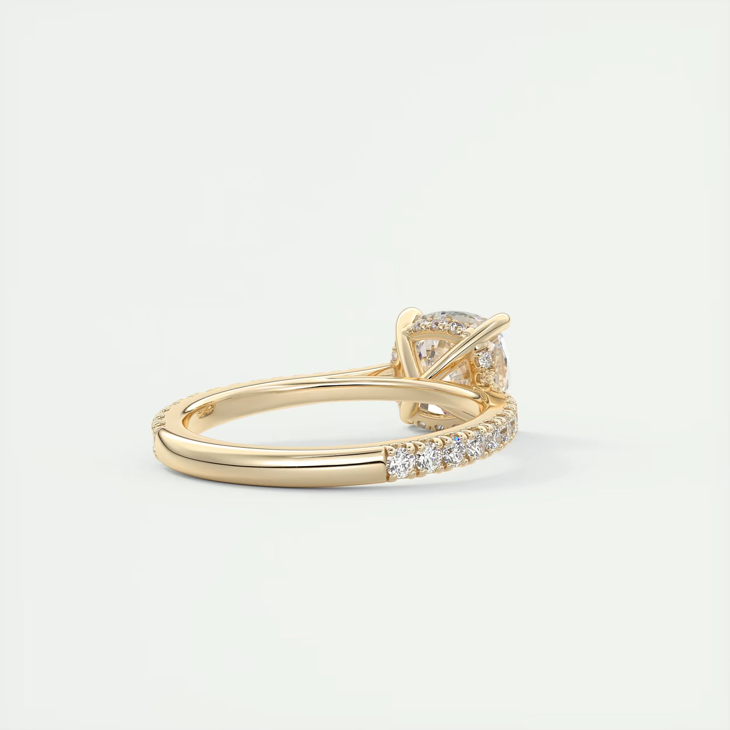 2.50 Ct The Cathedral Deluxe Center Stone Cushion Hidden Halo Engagement Ring