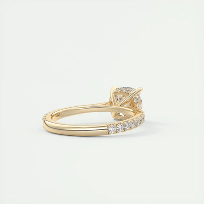 2.50 Ct The Cathedral Deluxe Cushion Hidden Halo Engagement Ring