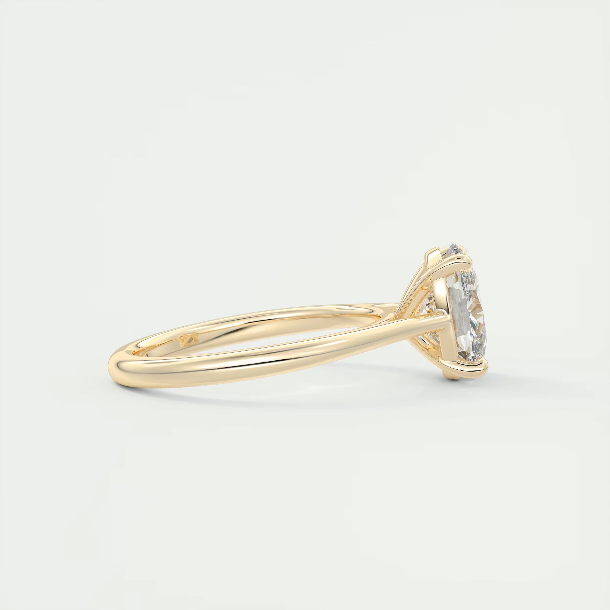 2.00 Ct The Cathedral Elongated Cushion Flush Stacking Solitaire Ring Engagement Ring