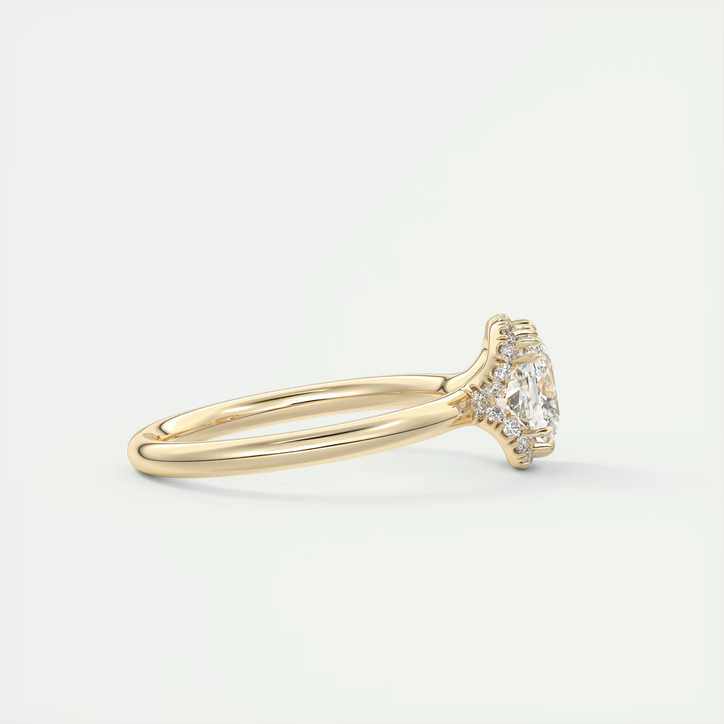 2.10 Ct The Center Stone Cushion Flush Stacking Half Halo Solitaire Ring