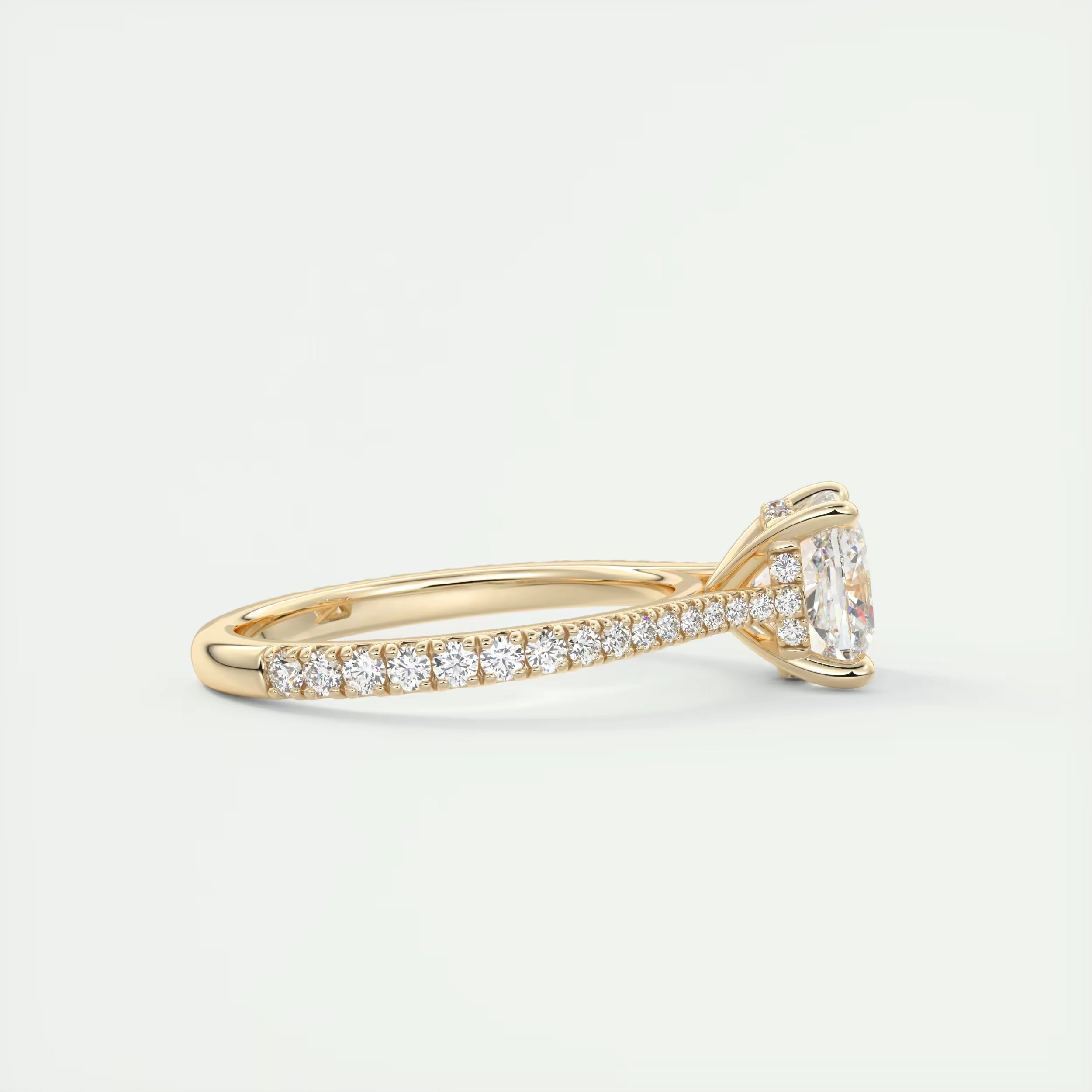 2.50 Ct The Cathedral Deluxe Center Stone Cushion Hidden Halo Engagement Ring