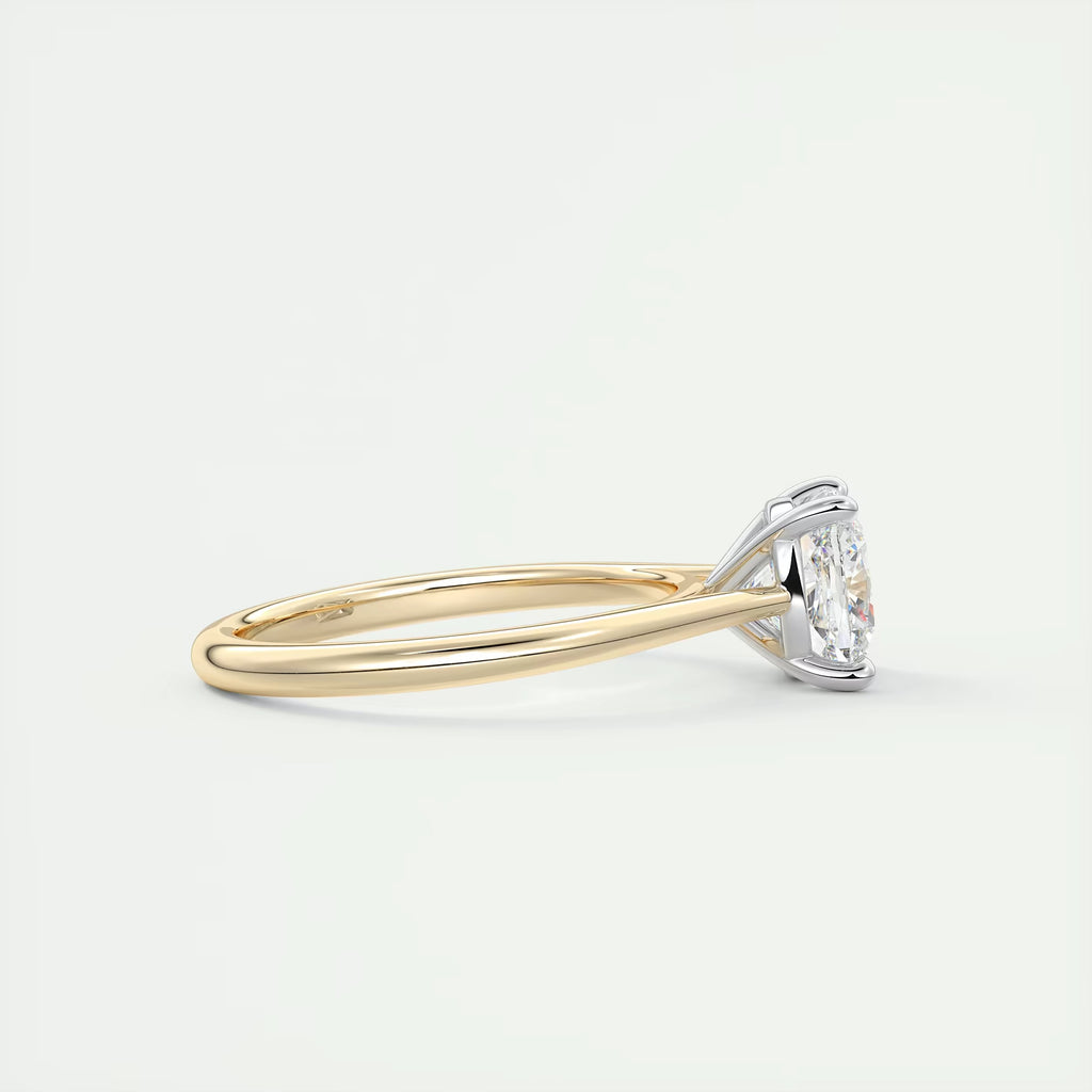 2.00 Ct The Cathedral Two Tone Cushion Gold Cathedral Solitaire with Prongs Engagement Ring
