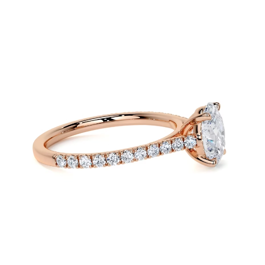 2.40 Ct In Oval  Bardot Scallop Engagement Ring