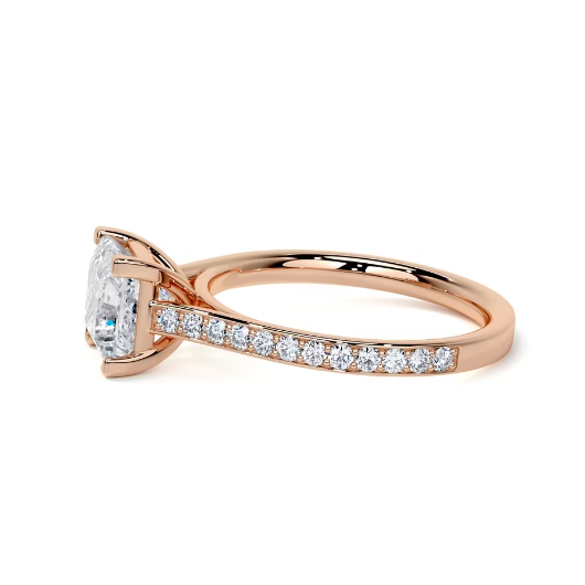 2.50 Ct In Princess Bardot Scallop Engagement Ring