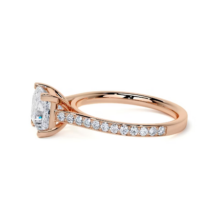 2.50 Ct In Princess Bardot Scallop Engagement Ring
