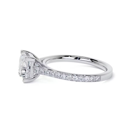 2.50 Ct In Princess Bardot Scallop Engagement Ring