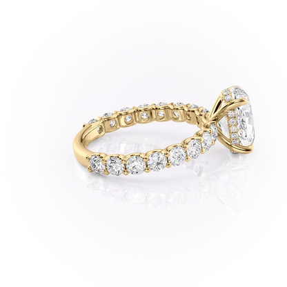 4.00 CT The Adelle Oval Pave Diamonds, Set Engagement Ring