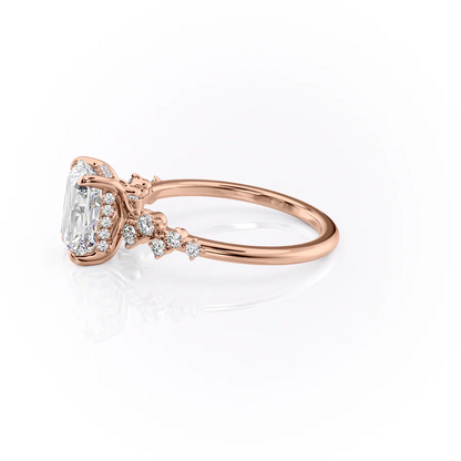 2.50 CT Radiant The Mia Engagement Ring Hidden Halo