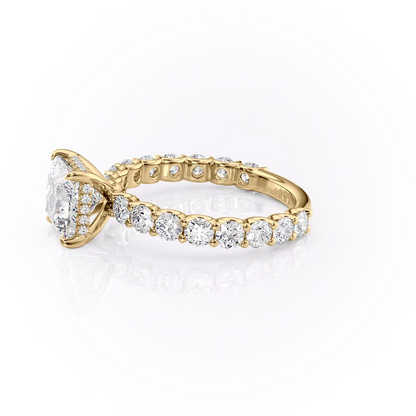 4.00 CT The Adelle Princess Pave Diamonds, Set Engagement Ring