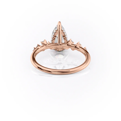 2.50 CT Pear Breathtaking Engagement Ring Hidden Halo