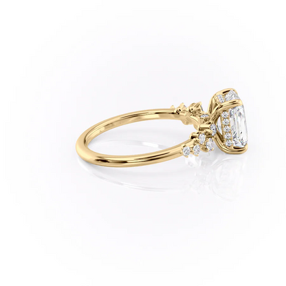 2.50 CT Radiant The Mia Engagement Ring Hidden Halo