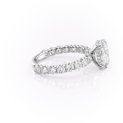 4.00 CT The Adelle Oval Pave Diamonds, Set Engagement Ring