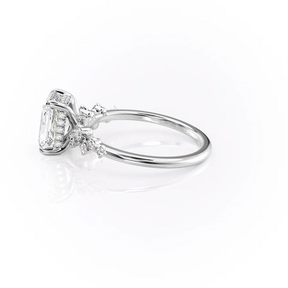2.50 CT Radiant The Mia Engagement Ring Hidden Halo