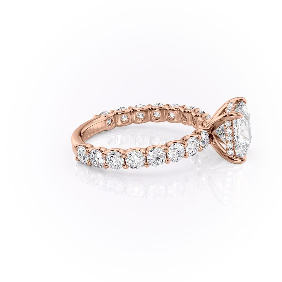 4.00 CT The Adelle Princess Pave Diamonds, Set Engagement Ring