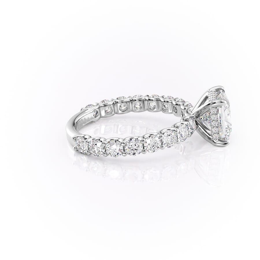 4.00 CT The Adelle Princess Pave Diamonds, Set Engagement Ring