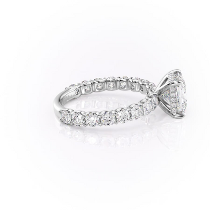 4.00 CT The Adelle Princess Pave Diamonds, Set Engagement Ring