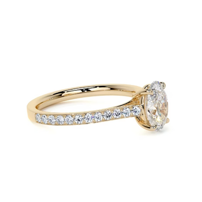 2.30 Ct In Round Bardot Scallop Engagement Ring
