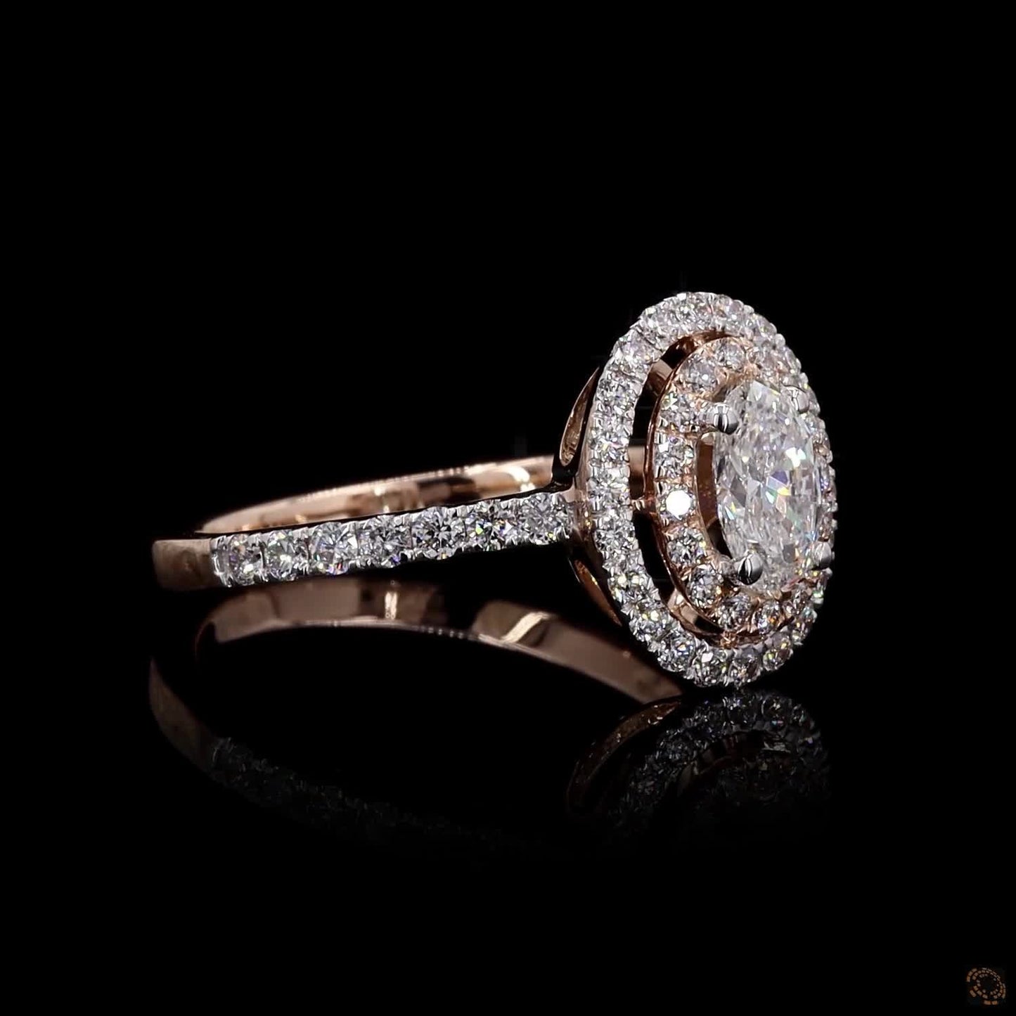 4.28 Ct Oval Diamond Ring: Two Tone Gold Engagement Ring