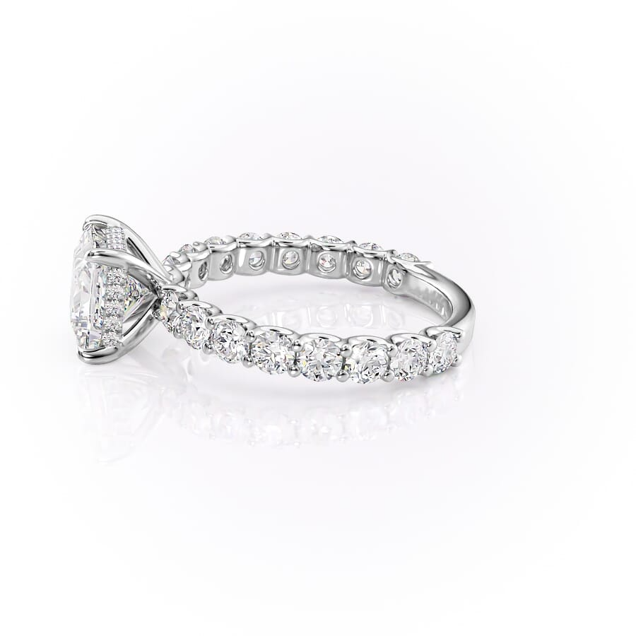 4.00 CT The Adelle Princess Pave Diamonds, Set Engagement Ring