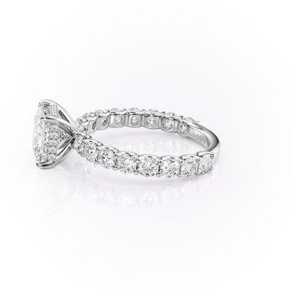 4.00 CT The Adelle Princess Pave Diamonds, Set Engagement Ring