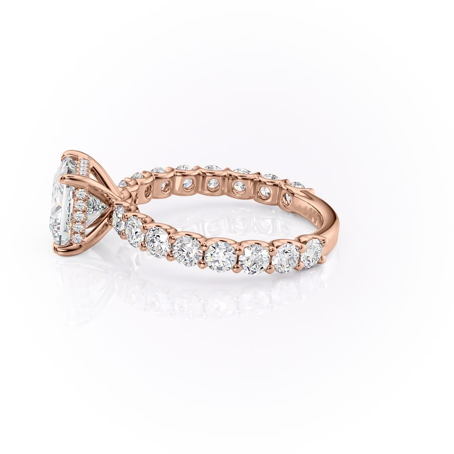4.00 CT The Adelle Princess Pave Diamonds, Set Engagement Ring