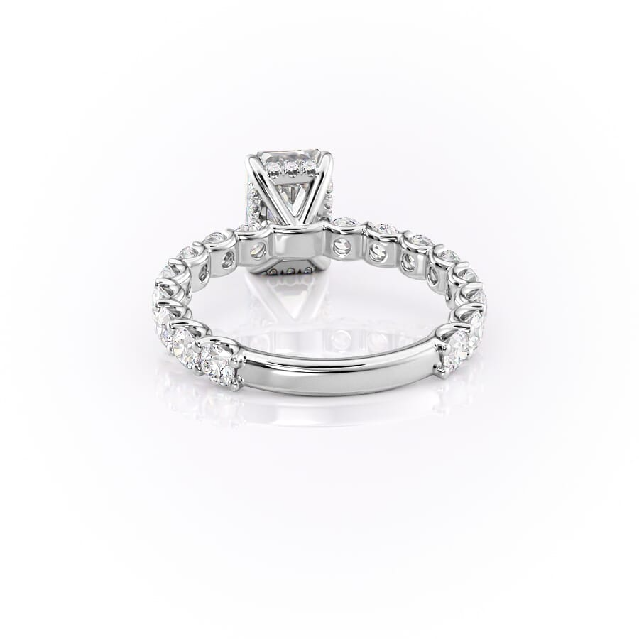 4.00 CT The Adelle Emerald Pave Diamonds Set Engagement Ring