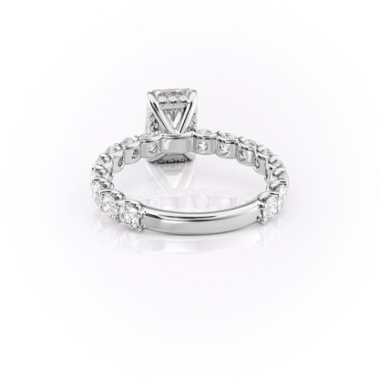 4.00 CT The Adelle Emerald Pave Diamonds Set Engagement Ring