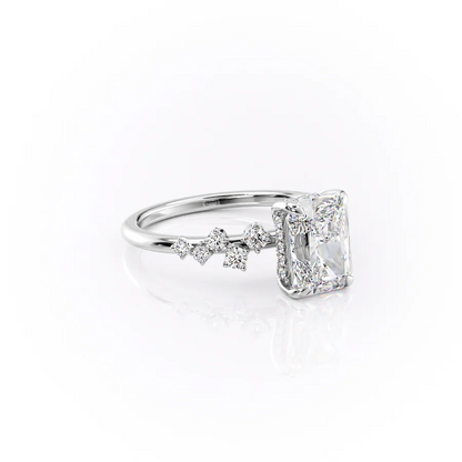 2.50 CT Radiant The Mia Engagement Ring Hidden Halo