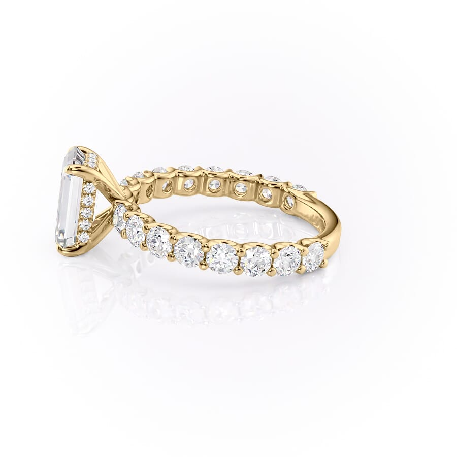 4.00 CT The Adelle Emerald Pave Diamonds Set Engagement Ring