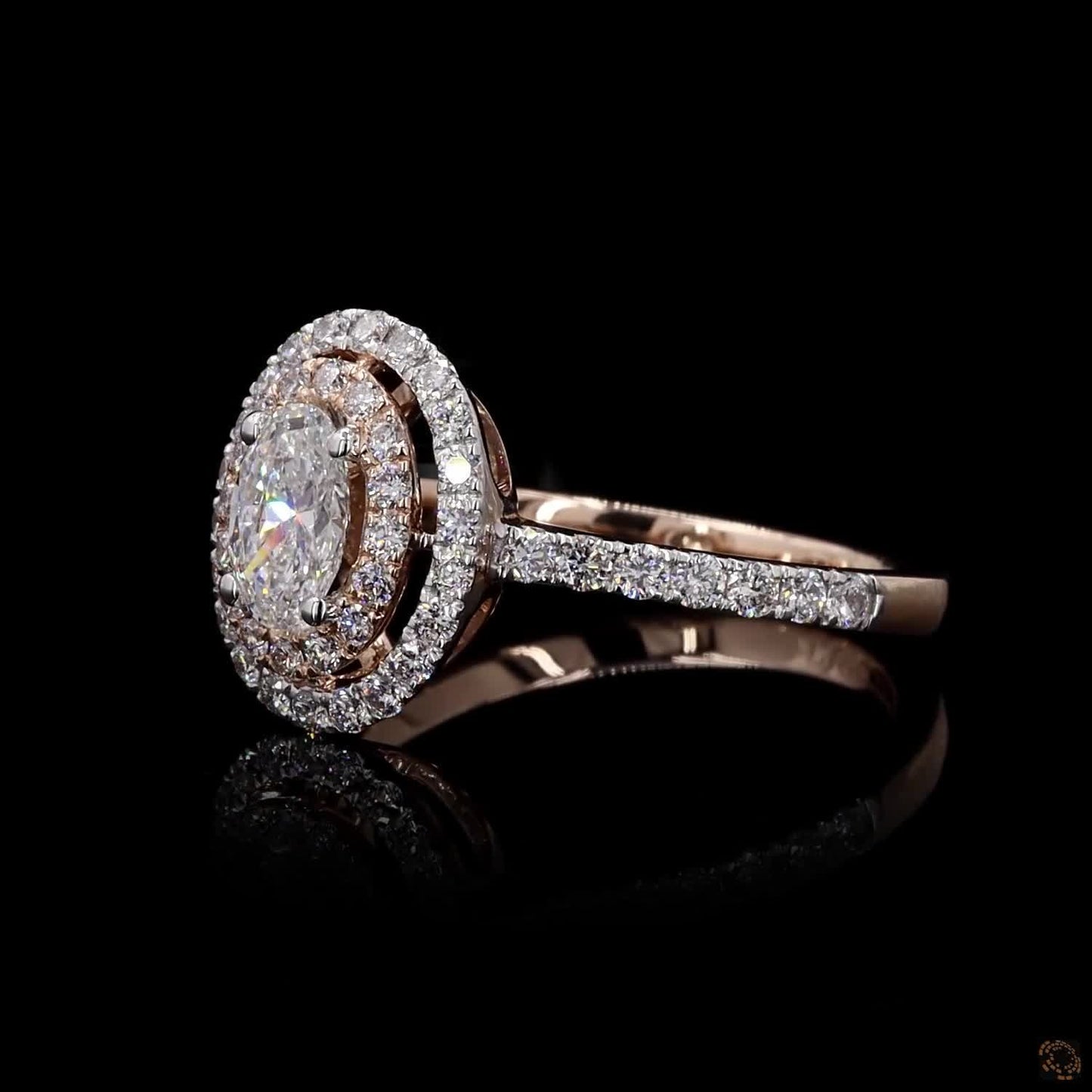 4.28 Ct Oval Diamond Ring: Two Tone Gold Engagement Ring