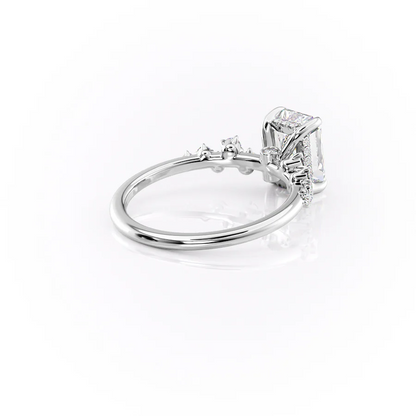 2.50 CT Radiant The Mia Engagement Ring Hidden Halo