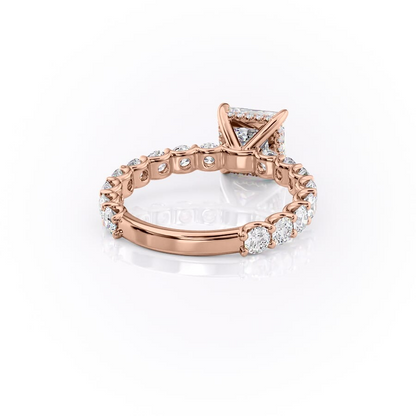 4.00 CT The Adelle Princess Pave Diamonds, Set Engagement Ring