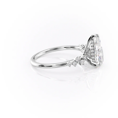 2.50 CT Pear Breathtaking Engagement Ring Hidden Halo