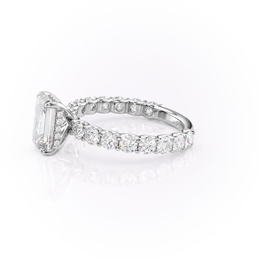 4.00 CT The Adelle Emerald Pave Diamonds Set Engagement Ring