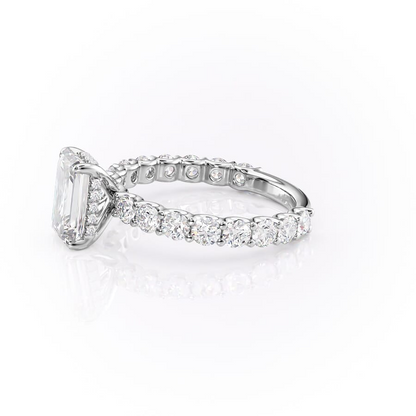 4.00 CT The Adelle Emerald Pave Diamonds Set Engagement Ring