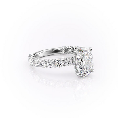4.00 CT The Adelle Oval Pave Diamonds, Set Engagement Ring