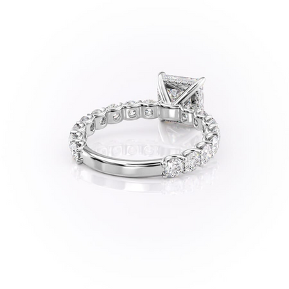 4.00 CT The Adelle Princess Pave Diamonds, Set Engagement Ring
