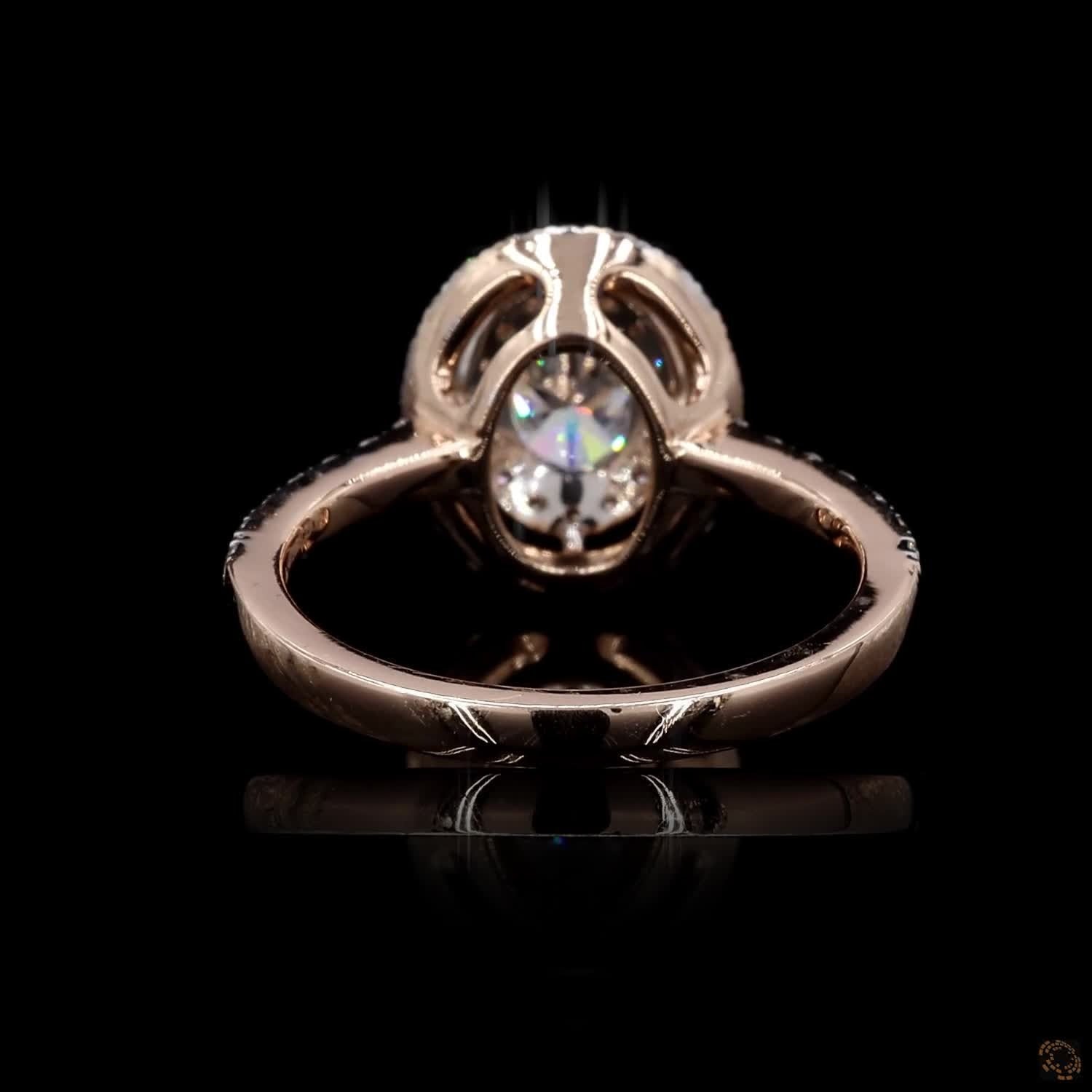 4.28 Ct Oval Diamond Ring: Two Tone Gold Engagement Ring