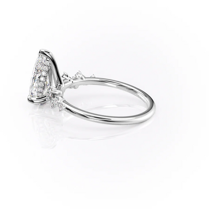 2.50 CT Pear Breathtaking Engagement Ring Hidden Halo