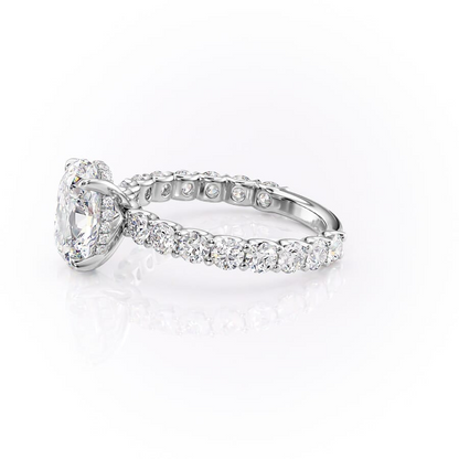 4.00 CT The Adelle Oval Pave Diamonds, Set Engagement Ring