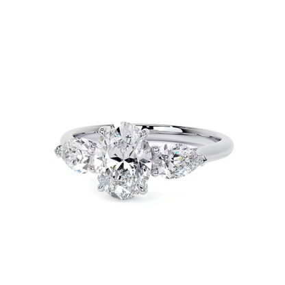2.75 Ct In Round Bardot Scallop Engagement Ring