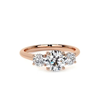 2.50 Ct In Round Bardot Scallop Engagement Ring