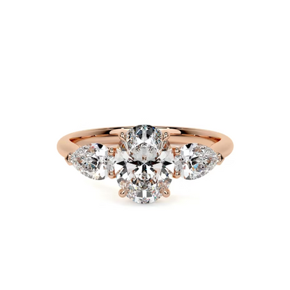 2.75 Ct In Round Bardot Scallop Engagement Ring